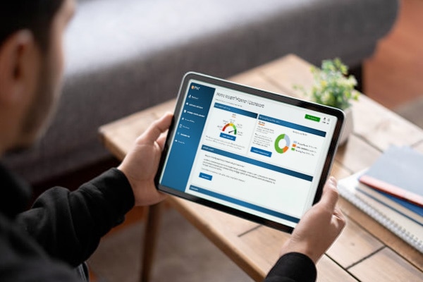 Mortgage dashboard on a tablet